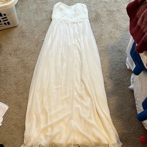 White strapless dress